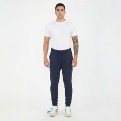 Mężczyzna Spodnie fitness fiondo niebieskie. Niebieskie spodnie sportowe męskie Legea, z bawełny. Za 100.00 zł.