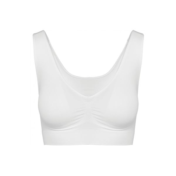 Damski ekologiczny biustonosz bezszwowy Kariban Push-up. Białe biustonosze sportowe damskie KARIBAN, bez wzorów. Za 113.00 zł.