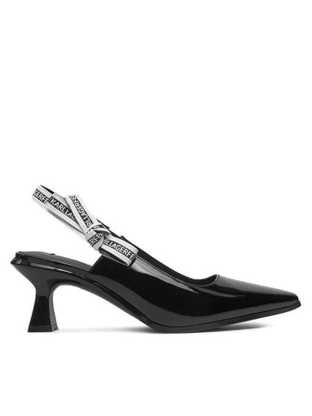 KARL LAGERFELD Sandały Panache II KL30808A Czarny. Czarne sandały damskie Karl Lagerfeld, bez wzorów, z lakierowanej skóry, bez obcasa, na słupku. Za 449.99 zł.