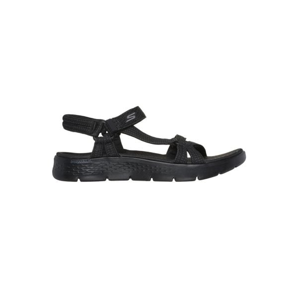 Sandały Skechers Model Go Walk Flex Sandal Kolor Czarny. Czarne sandały damskie Skechers, bez wzorów, z materiału, bez obcasa. Za 229.99 zł.
