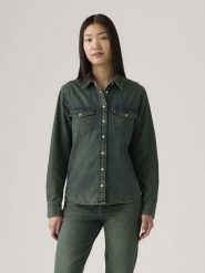 Levi's Koszula dżinsowa w kolorze niebieskim rozmiar: S. Niebieskie koszule damskie Levi's, s, bez wzorów, z bawełny, bez kołnierzyka, bez ramiączek. Za 157.35 zł.