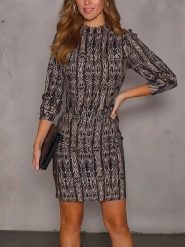 LA Angels Sukienka w kolorze beżowo-czarnym rozmiar: XL. Brązowe sukienki damskie LA Angels, xl, bez wzorów, bez kołnierzyka, bez ramiączek, mini. Za 150.02 zł.