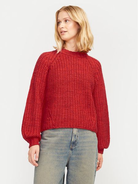 JJXX Sweter Kelly 12255364 Czerwony Regular Fit. Czerwone swetry klasyczne damskie JJXX, m, z syntetyku, bez kołnierzyka. Za 139.99 zł.