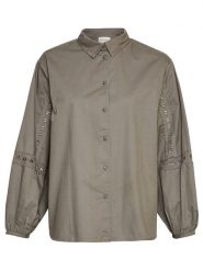 MOSS COPENHAGEN Koszula "Jeovana Petronia" w kolorze khaki rozmiar: M/L. Brązowe koszule damskie MOSS COPENHAGEN, l, z aplikacjami, z bawełny, bez kołnierzyka, bez ramiączek. Za 136.45 zł.