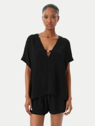 BOSS Bluzka Double B 50557041 Czarny Regular Fit. Czarne bluzki damskie Boss, l, bez wzorów, z wiskozy, bez kołnierzyka, bez ramiączek. Za 349.99 zł.