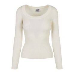 Sweter damski Urban Classics wide neckline. Białe swetry klasyczne damskie Urban Classics, na zimę, bez kołnierzyka. Za 175.50 zł.