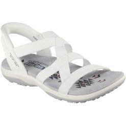Sandały damskie Skechers Reggae Slim Stretch Flex. Białe sandały damskie Skechers, bez wzorów, z materiału, bez obcasa. Za 490.00 zł.
