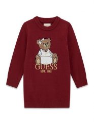 Guess Sukienka dzianinowa K6BK08 Z1308 Czerwony Regular Fit. Czerwone sukienki dziewczęce Guess, z aplikacjami, z dzianiny, bez ramiączek. Za 214.99 zł.