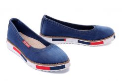 ARTIKER RELAKS 40C0208 jeans, czółenka damskie. Niebieskie czółenka damskie Artiker Relaks, bez wzorów, z jeansu, bez obcasa. Za 224.90 zł.