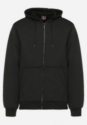 Czarna Bluza z Kapturem i Ściągaczami Flattera. Czarne bluzy z kapturem męskie Born2be, l. Za 109.99 zł.