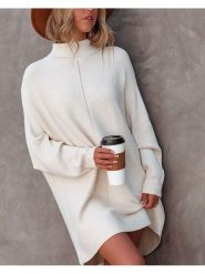 Milan Kiss Sukienka dzianinowa w kolorze kremowym rozmiar: L. Brązowe sukienki damskie Milan Kiss, na co dzień, l, bez wzorów, z dzianiny, bez kołnierzyka, bez ramiączek, mini, proste. Za 173.99 zł.