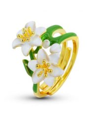 CHARM'S Pozłacany pierścionek rozmiar: 58. Białe pierścionki damskie CHARM'S, pozłacane. Za 208.99 zł.