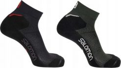 Skarpety sportowe do biegania Salomon Speedcross Ankle 2 pary. Czarne skarpetki damskie Salomon, bez wzorów, z elastanu. Za 105.00 zł.