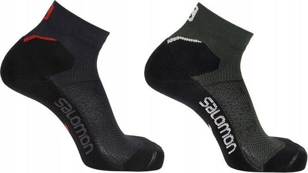 Skarpety sportowe do biegania Salomon Speedcross Ankle 2 pary. Czarne skarpetki damskie Salomon, bez wzorów, z elastanu. Za 105.00 zł.