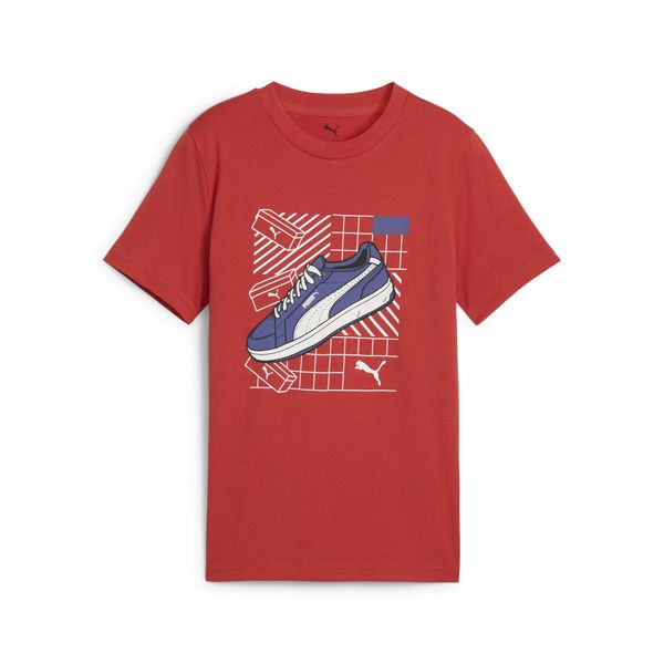 Młodzieżowa koszulka Graphics IV PUMA Red Fire. Czerwona t-shirty damskie Puma, m, bez wzorów, z gumy, bez kołnierzyka. Za 66.99 zł.
