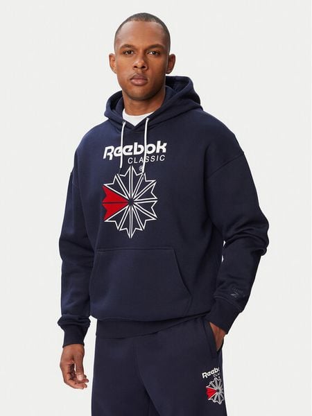 Reebok Bluza Hainrich RK25734CCM Granatowy Regular Fit. Niebieskie bluzy bez kaptura męskie Reebok, m, z bawełny. Za 249.99 zł.