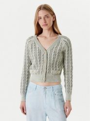 Guess Kardigan W5YR15 Z3OU0 Zielony Regular Fit. Zielone kardigany damskie Guess, l, z aplikacjami, z bawełny. Za 339.99 zł.