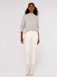 Apricot Sweter w kolorze jasnoszarym rozmiar: M. Szare golfy damskie Apricot, m, bez wzorów, ze splotem, bez ramiączek. Za 118.84 zł.