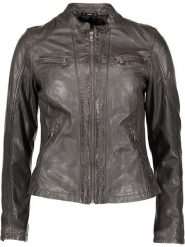 7eleven Skórzana kurtka "Rubina" w kolorze antracytowym rozmiar: 40. Czarne kurtki damskie 7eleven, bez wzorów, z materiału, bez kaptura. Za 579.45 zł.