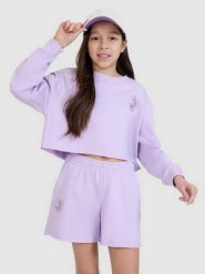 Bluza dresowa nierozpinana bez kaptura dziewczęca 4F 4FJWSS25TSWSF1504. Czerwone bluzy z kapturem damskie 4f, na wiosnę, m, z bawełny. Za 57.99 zł.