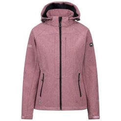 Trespass Fryatt - Damska kurtka softshell Light Mulberry Marl. Fioletowe kurtki damskie Trespass, z aplikacjami, z gumy, bez kaptura. Za 413.99 zł.