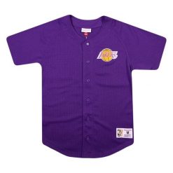 Koszula Los Angeles Lakers. Fioletowe koszule męskie Mitchell & Ness, m, bez wzorów, bez kołnierzyka, bez ramiączek. Za 467.00 zł.