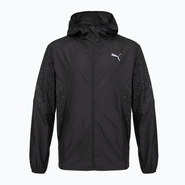 Kurtka do biegania męska PUMA Run AOP Lightweight Jacket. Czarne kurtki treningowe męskie Puma, l, bez wzorów, z materiału, do biegania. Za 199.99 zł.