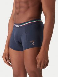 Aeronautica Militare Komplet bokserek AM1UBX001T Granatowy. Niebieskie bokserki męskie AERONAUTICA MILITARE, bez wzorów, z bawełny. Za 119.99 zł.