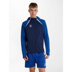 Bluza dresowa z kapturem Hummel Lead 2.0. Niebieskie bluzy sportowe męskie HUMMEL, bez wzorów, z dresówki, sportowe, bez kołnierzyka, bez ramiączek. Za 273.80 zł.