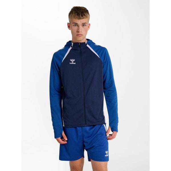 Bluza dresowa z kapturem Hummel Lead 2.0. Niebieskie bluzy sportowe męskie HUMMEL, bez wzorów, z dresówki, sportowe, bez kołnierzyka, bez ramiączek. Za 273.80 zł.