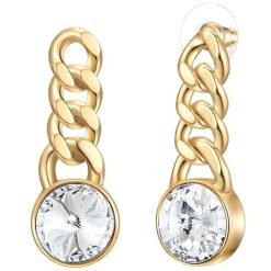 Lulu & Jane Kolczyki Stop metali Żółte złoto 1 ct Damski. Żółte kolczyki damskie Lulu & Jane, z cyrkonią, pozłacane. Za 119.99 zł.