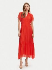 Haveone Sukienka letnia AFF-N006 Pomarańczowy Loose Fit. Brązowe sukienki damskie Haveone, na lato, m, bez wzorów, z jedwabiu, bez kołnierzyka, bez ramiączek. Za 459.99 zł.
