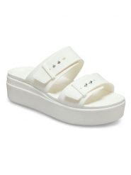 Crocs Klapki w kolorze białym rozmiar: 39/40. Białe klapki damskie Crocs, bez wzorów, bez obcasa, na platformie. Za 179.64 zł.