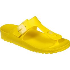 Scholl Damskie japonki Bahia Flip -Flop Fluo Yellow F274541174 (rozmiar 38). Żółte klapki damskie Scholl, bez wzorów, bez obcasa. W wyprzedaży za 96.00 zł.