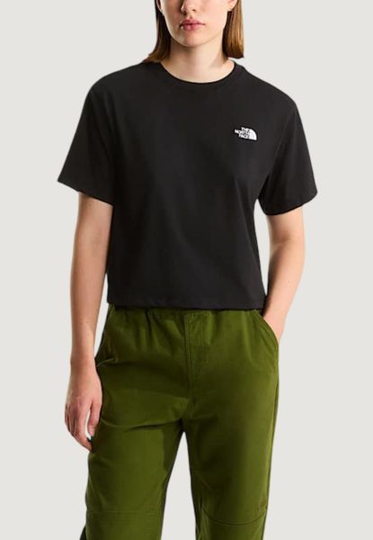 Koszulka crop top Kobieta THE NORTH FACE W EVOLUTION SIMPLE DOME CROP RLX SS TEE. Czarne t-shirty damskie The North Face, l, bez wzorów, z bawełny, bez kołnierzyka. Za 207.99 zł.
