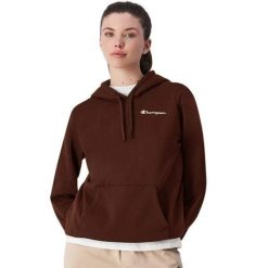 Bluza Z Logo Na Klatce Piersiowej Dla Pań I Panów. Czarne bluzy z kapturem damskie CHAMPION, l, z bawełny. Za 392.99 zł.