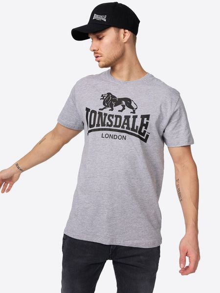 T-shirt o klasycznym kroju Lonsdale Logo. Szare t-shirty męskie Lonsdale, m, bez wzorów, z bawełny, bez kołnierzyka. Za 119.50 zł.