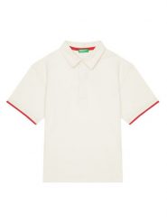 United Colors Of Benetton Polo 3MI5C301U Beżowy Relaxed Fit. Brązowe t-shirty chłopięce United Colors Of Benetton, bez wzorów, z bawełny, bez ramiączek. Za 79.99 zł.