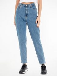 CALVIN KLEIN JEANS Dżinsy - Mom fit - w kolorze niebieskim rozmiar: W28. Niebieskie jeansy damskie Calvin Klein Jeans, z podwyższonym stanem. Za 170.07 zł.