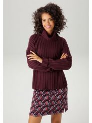 Aniston Golf w kolorze bordowym rozmiar: 42. Czerwone golfy damskie Aniston, bez wzorów, ze splotem, bez ramiączek. Za 48.05 zł.