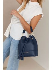 Lia Biassoni Skórzana torebka "Ancinale" w kolorze granatowym - 25 x 27 x 17 cm rozmiar: onesize. Niebieskie torebki klasyczne damskie Lia Biassoni, bez wzorów, z materiału, bez dodatków. Za 295.99 zł.