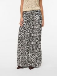 Vero Moda Spodnie w kolorze beżowo-czarnym rozmiar: XS. Brązowe spodnie materiałowe damskie Vero Moda, bez wzorów, z materiału, klasyczne. Za 65.54 zł.