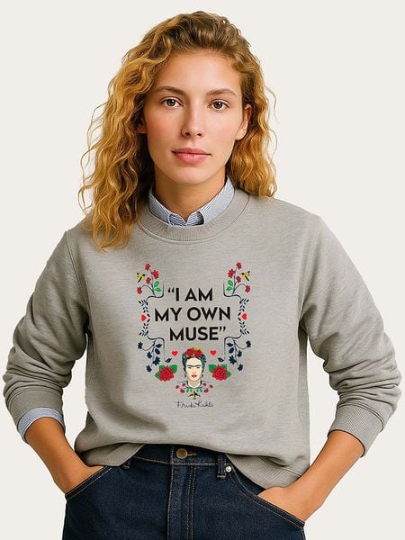 WOOOP Bluza "Frida Kahlo Muse" w kolorze szarym rozmiar: M. Szare bluzy bez kaptura damskie Wooop, m. Za 105.14 zł.