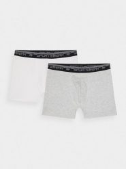 4F Bielizna bokserki (2-pack) męskie - białe XXL. Biała bokserki męskie 4f, bez wzorów, z bawełny. W wyprzedaży za 49.99 zł.