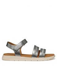 Geox Sandały D Dandra D55NNE 0BNEW C1357 Szary. Szare sandały damskie Geox, bez wzorów, z materiału, bez obcasa, na płaskiej podeszwie. Za 269.99 zł.
