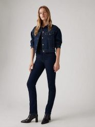 Levi's Dżinsy "724" - Slim fit - w kolorze granatowym rozmiar: W27/L28. Niebieskie jeansy damskie Levi's, z podwyższonym stanem. Za 223.73 zł.