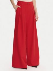Maryley Spodnie materiałowe 25IB579/43MA Czerwony Regular Fit. Czerwone spodnie materiałowe damskie Maryley, bez wzorów, z materiału. Za 379.99 zł.