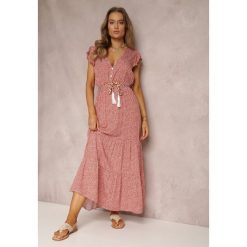 Czerwona Sukienka Tudielle. Czerwone sukienki damskie Renee, l, bez wzorów, bez kołnierzyka, bez ramiączek, maxi. W wyprzedaży za 83.99 zł.