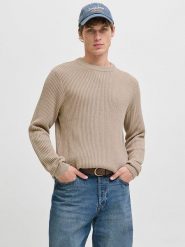 Jack & Jones Sweter w kolorze beżowym rozmiar: XXL. Brązowe swetry męskie Jack & Jones, xxl, bez wzorów, bez kołnierzyka. Za 114.44 zł.