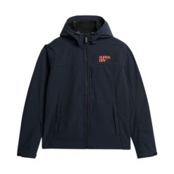 Kurtka z kapturem Superdry Soft Shell. Niebieskie kurtki męskie Superdry., m, bez wzorów, z kapturem. Za 480.30 zł.